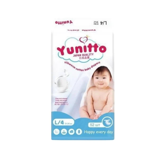 ПОДГУЗНИКИ ДЕТСКИЕ YUNITTO L/4, 52ШТ