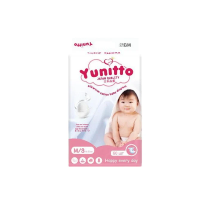 ПОДГУЗНИКИ ДЕТСКИЕ YUNITTO M/3, 60ШТ