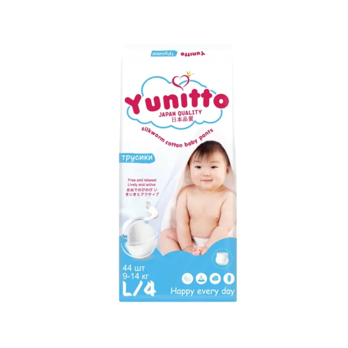 ТРУСИКИ ДЕТСКИЕ YUNITTO L/4, 44ШТ
